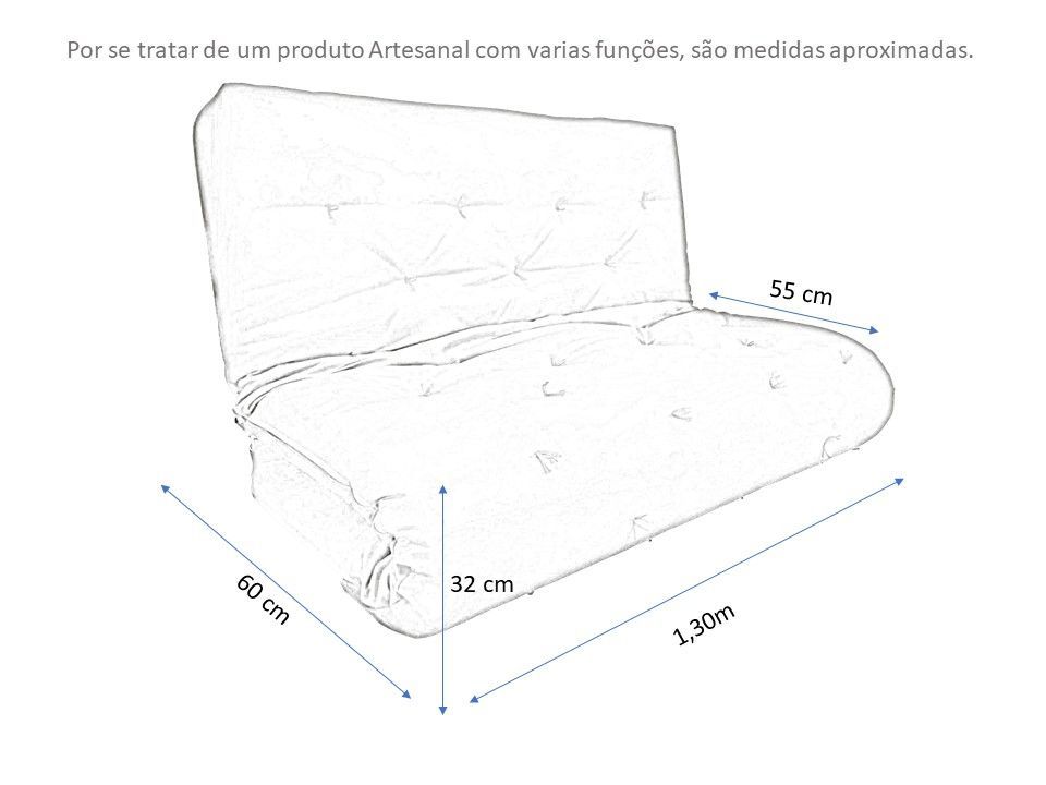 Futon Sofá Cama Casal Oriental Sarja Cinza