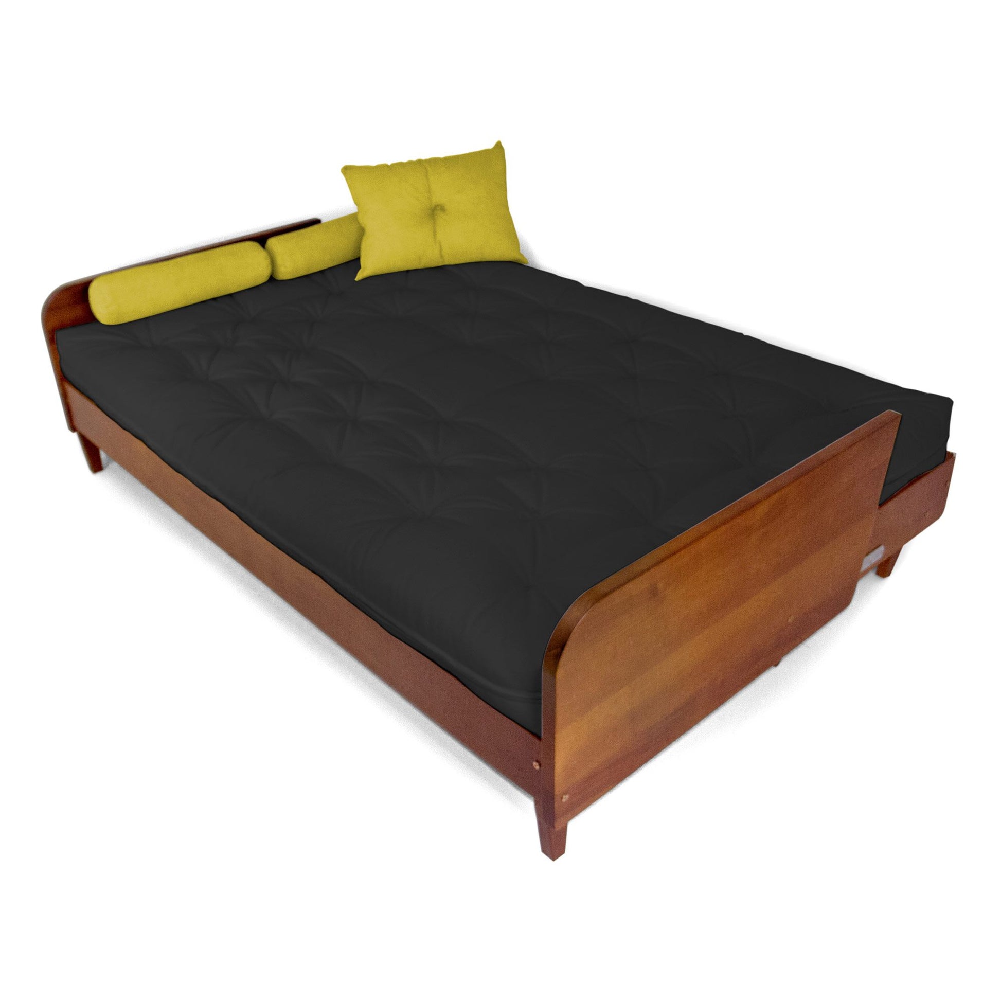 Sofá Cama Paris Acquablock Madeira Nobre Imbuia - Preto