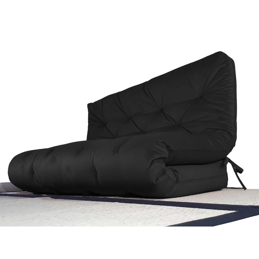 Futon Sofá Cama Casal Oriental Sarja Preto