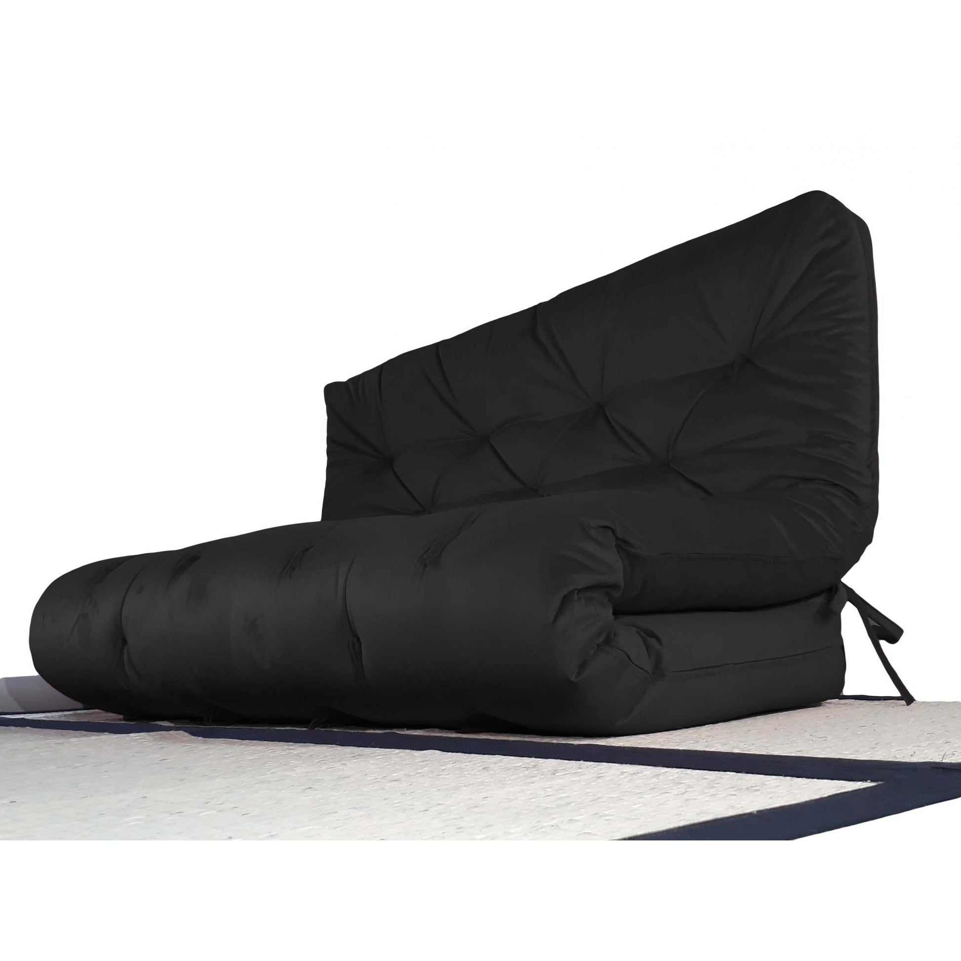 Futon Sofá Cama Casal Oriental Sarja Preto