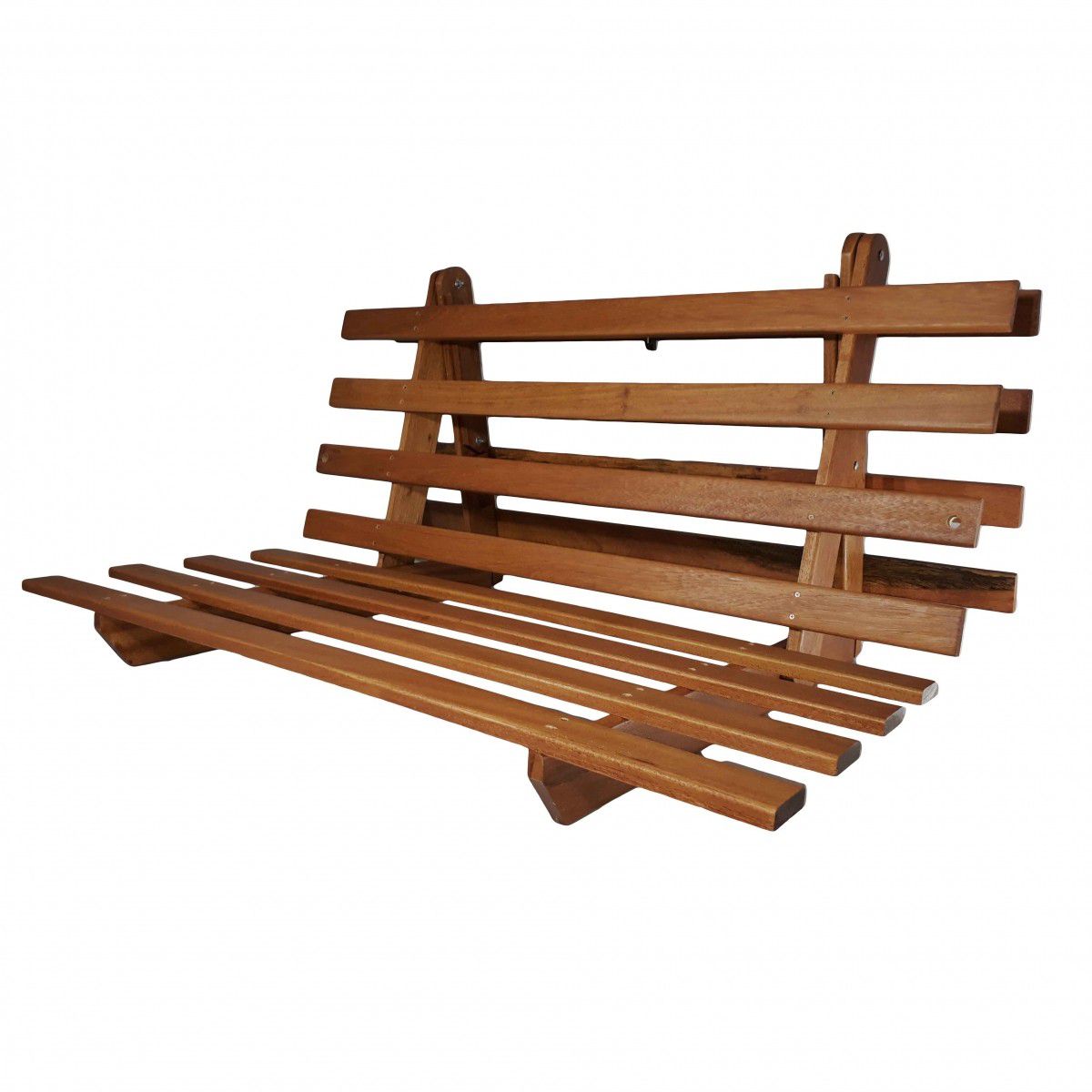Base Futon Casal Oriental Madeira Pinus Cor Imbuia