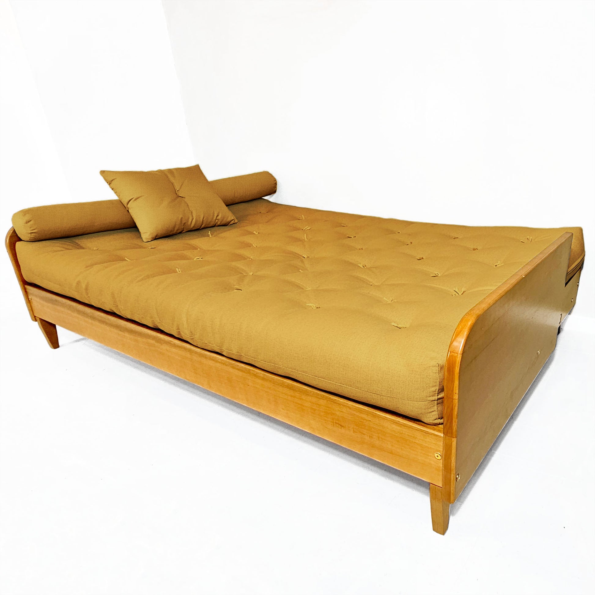 Sofá Cama Paris Acquablock Madeira Nobre Natural - Amarelo