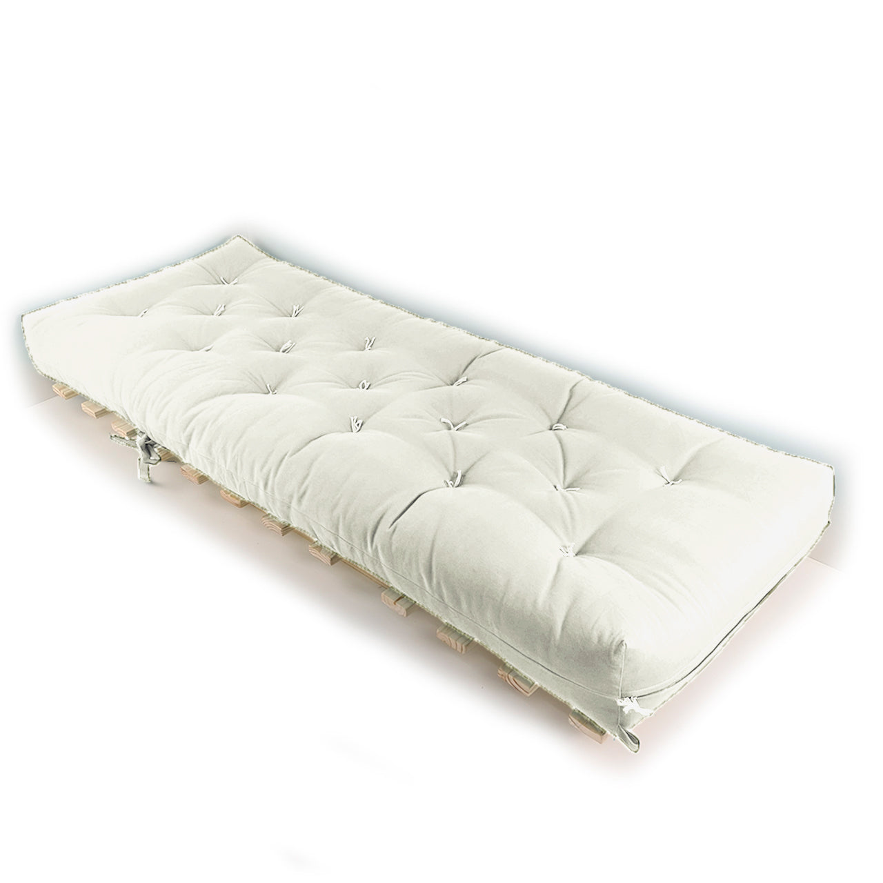 Sofa Cama Solteiro Futon Dobrável Acquablock Branco Off