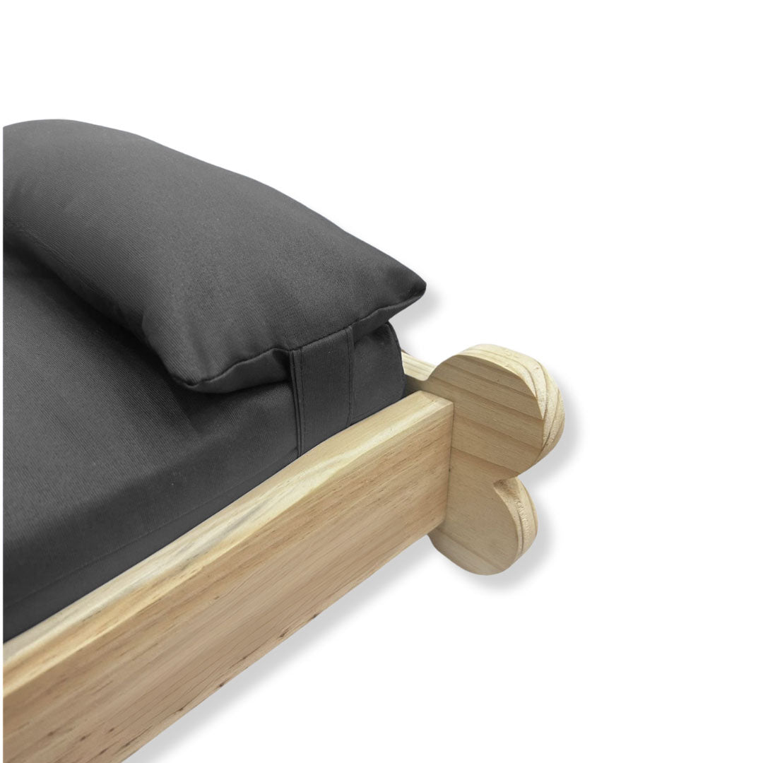 Cama Caminha Pet Impermeável Madeira Maciça - Chumbo