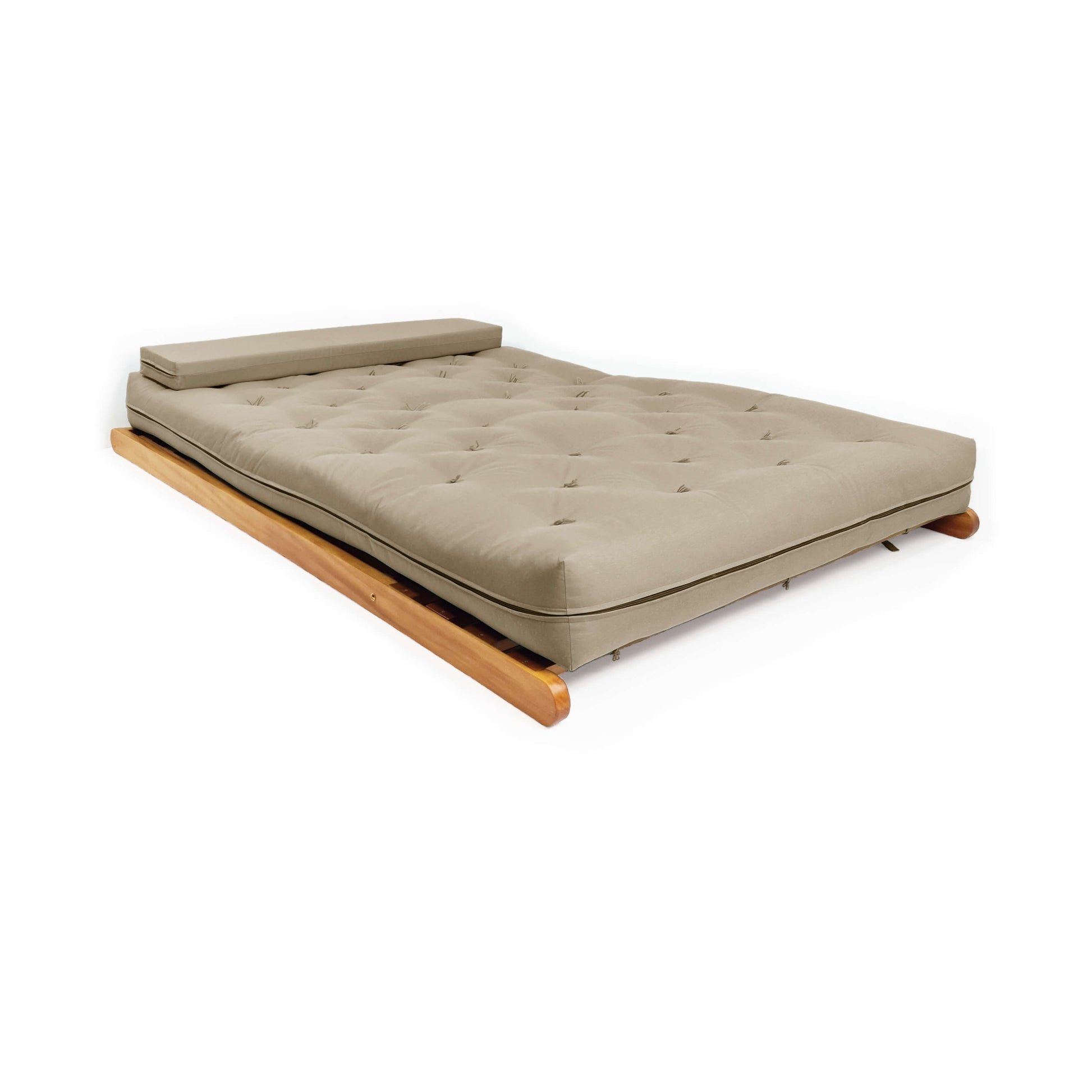 Poltrona New York Reclinável Casal Futon Sarja Bege Sala de Estar