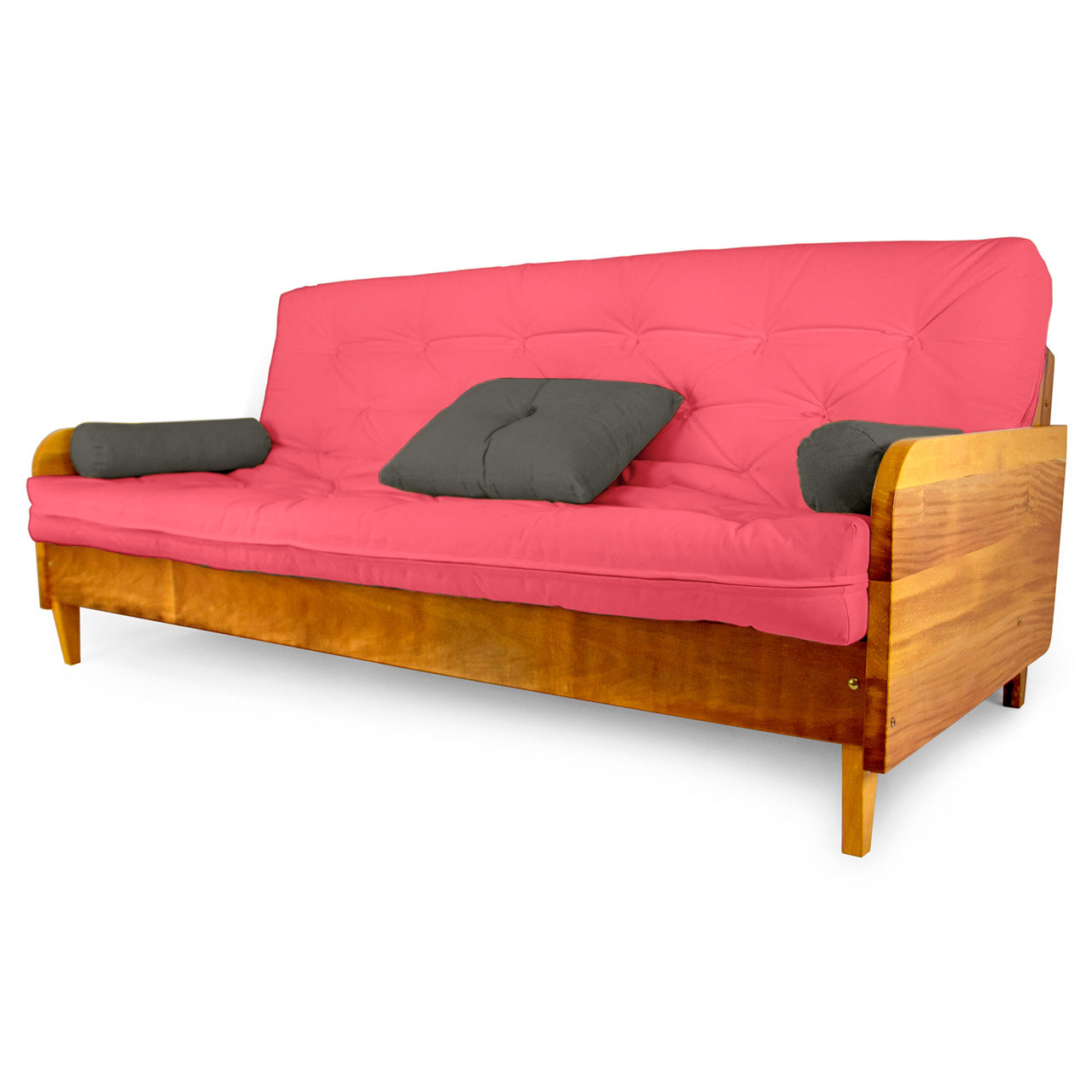 Sofá Cama Paris Sarja Madeira Nobre Natural - Goiaba