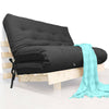 Sofa Cama Futon Casal Tokio Madeira Maciça Sarja Preto