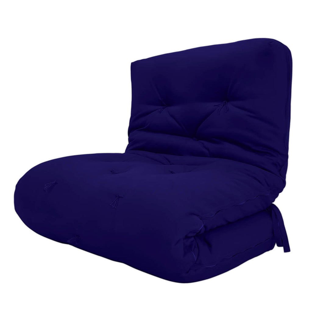 Futon Solteiro Oriental D28 Dobrável Acquablock Azul Royal