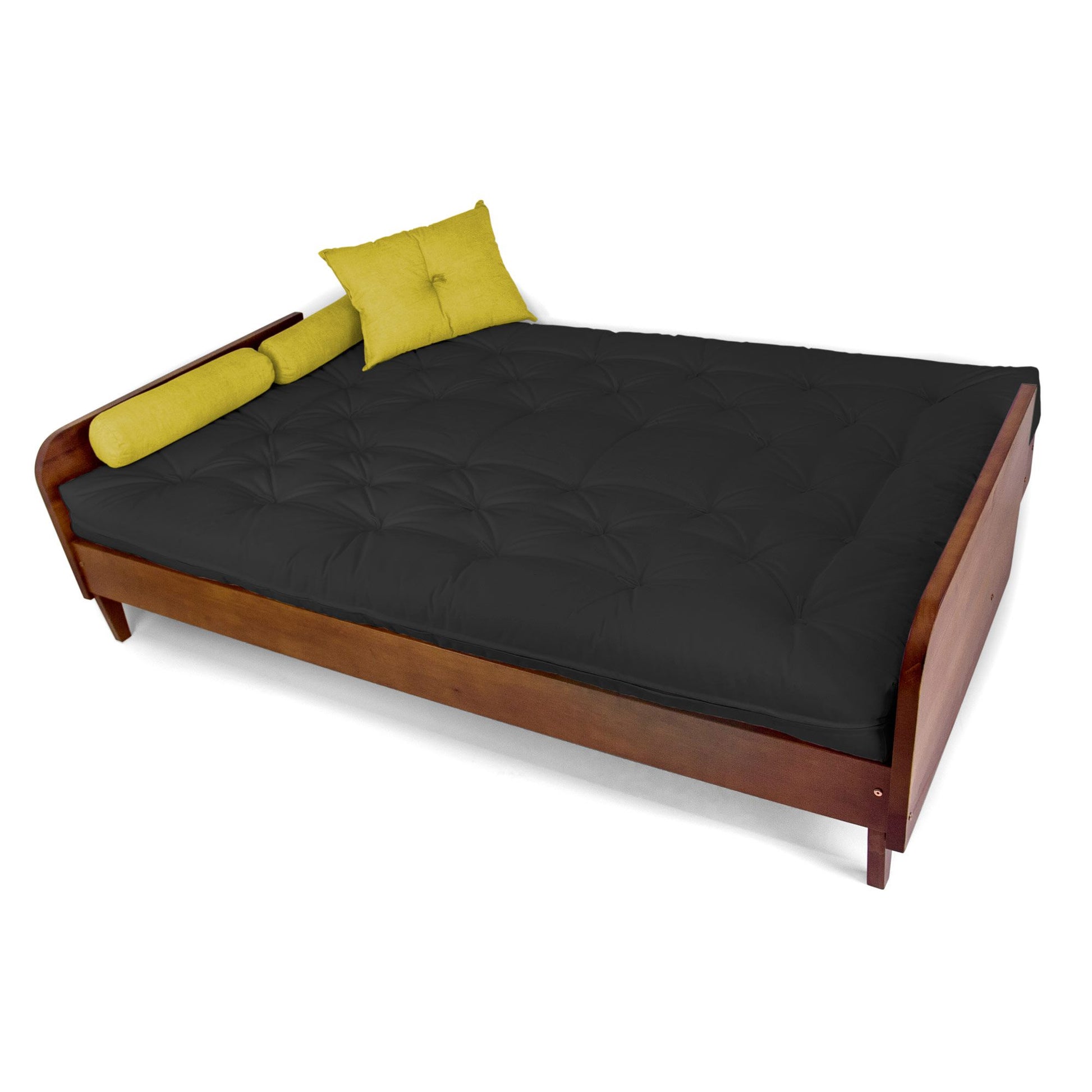 Sofá Cama Paris Acquablock Madeira Nobre Imbuia - Preto