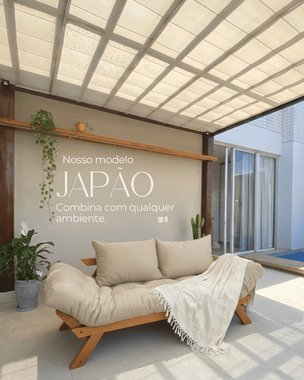 Kit Sofá Japão + 2 Poltronas Sarja