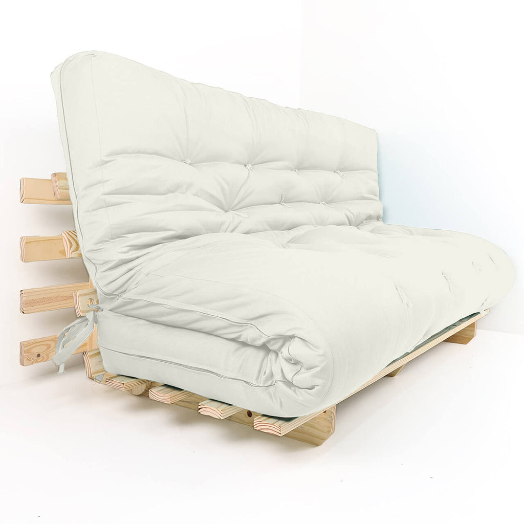 Sofa Cama Futon Oriental King D33 Madeira Pinus Acquablock Branco Off