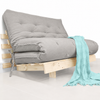 Sofa Cama Futon Casal Tokio Madeira Maciça Acquablock Cinza Linho