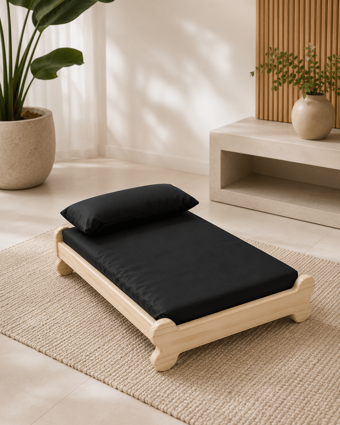 Cama Caminha Pet Impermeável Madeira Maciça - Preto