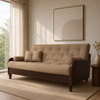 Sofá Cama Casal Futon D33 Paris ll Acquablock Madeira Maciça Imbuia - Cor Fendi