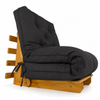 Sofa Cama Solteiro Futon Dobrável - Madeira Mel Acquablock Chumbo