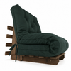 Sofa Cama Solteiro Futon Dobrável - Madeira imbuia Acquablock Verde Oliva