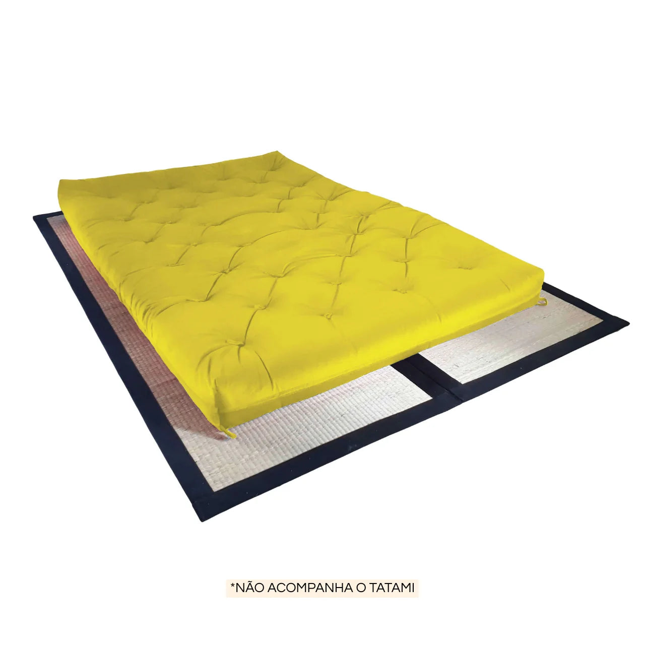 Futon Casal Paris + kit de almofadas Paris Amarelo