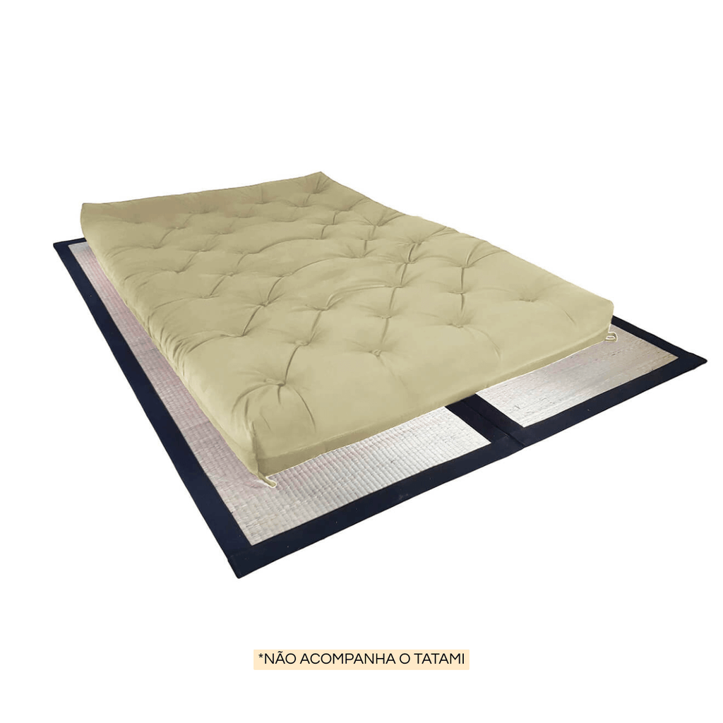 Futon Sofá Cama Casal Oriental Sarja Bege