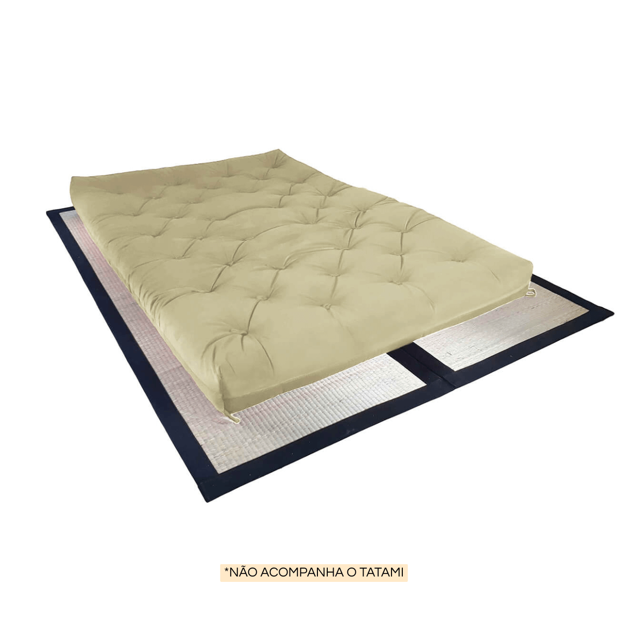 Futon Sofá Cama Casal Oriental Sarja Bege