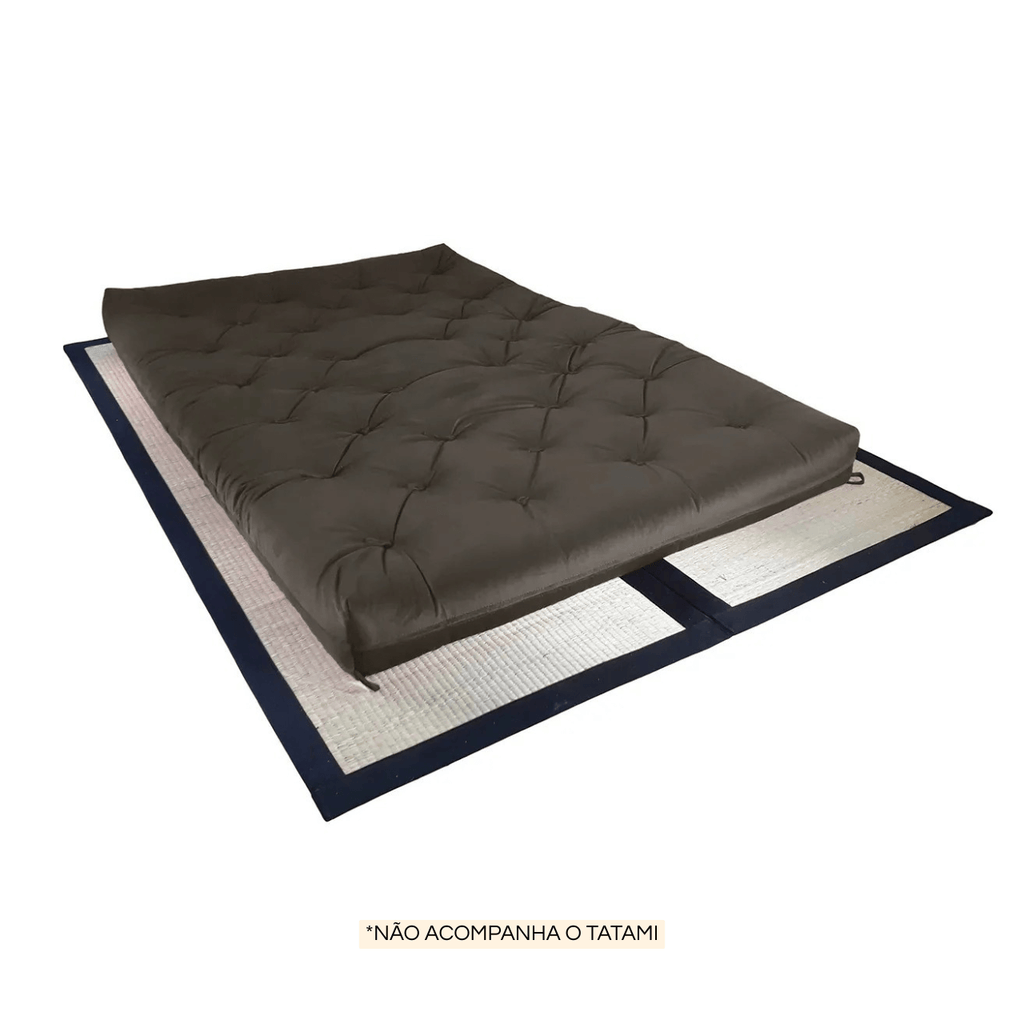 Futon Sofá Cama Casal Oriental Sarja Cinza