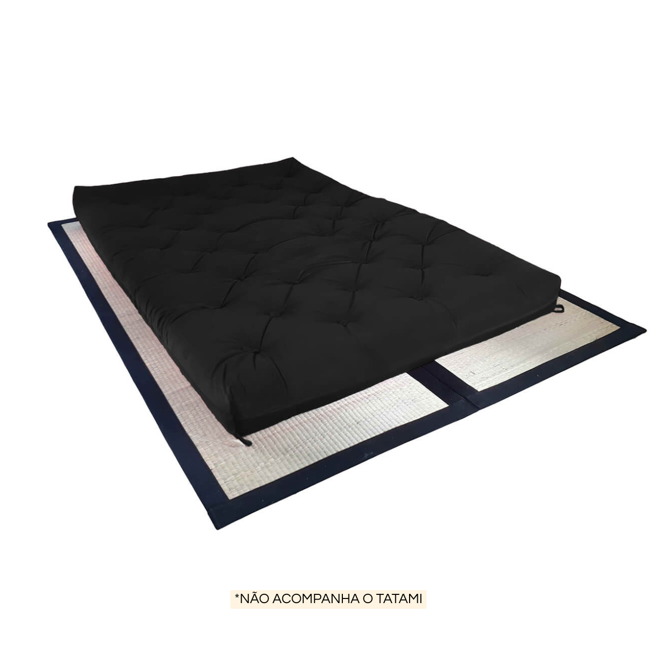 Futon Sofá Cama Casal Oriental Sarja Preto