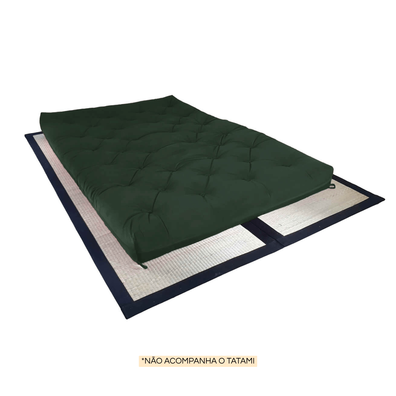 Futon Sofá Cama Casal Oriental Sarja Verde Militar