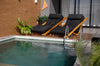 Poltrona New York Reclinável Kit 2 Unidades Tecido Impermeável Acquablock Preto em Madeira Nobre