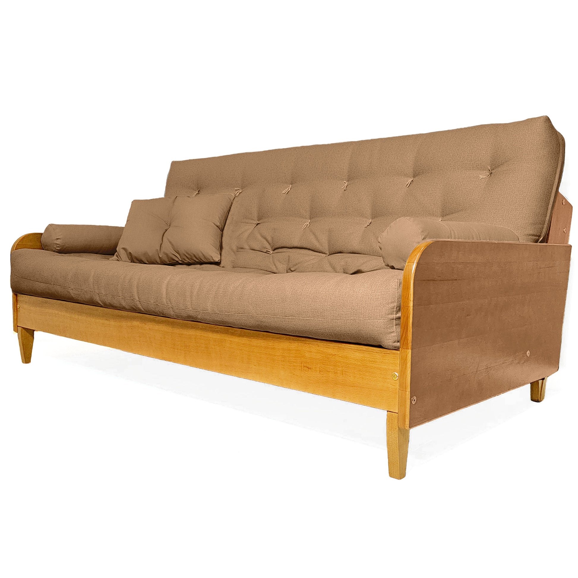 Sofá Cama Casal Futon Paris ll Acquablock Madeira Maciça Mel D33 - Fendi