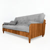 Sofá Cama Casal Futon Paris II Ripado Acquablock Madeira Maciça Mel D33 - Cinza Linho