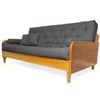 Sofá Cama Casal Futon Paris II Acquablock Madeira Maciça Mel D33 - Cor Chumbo