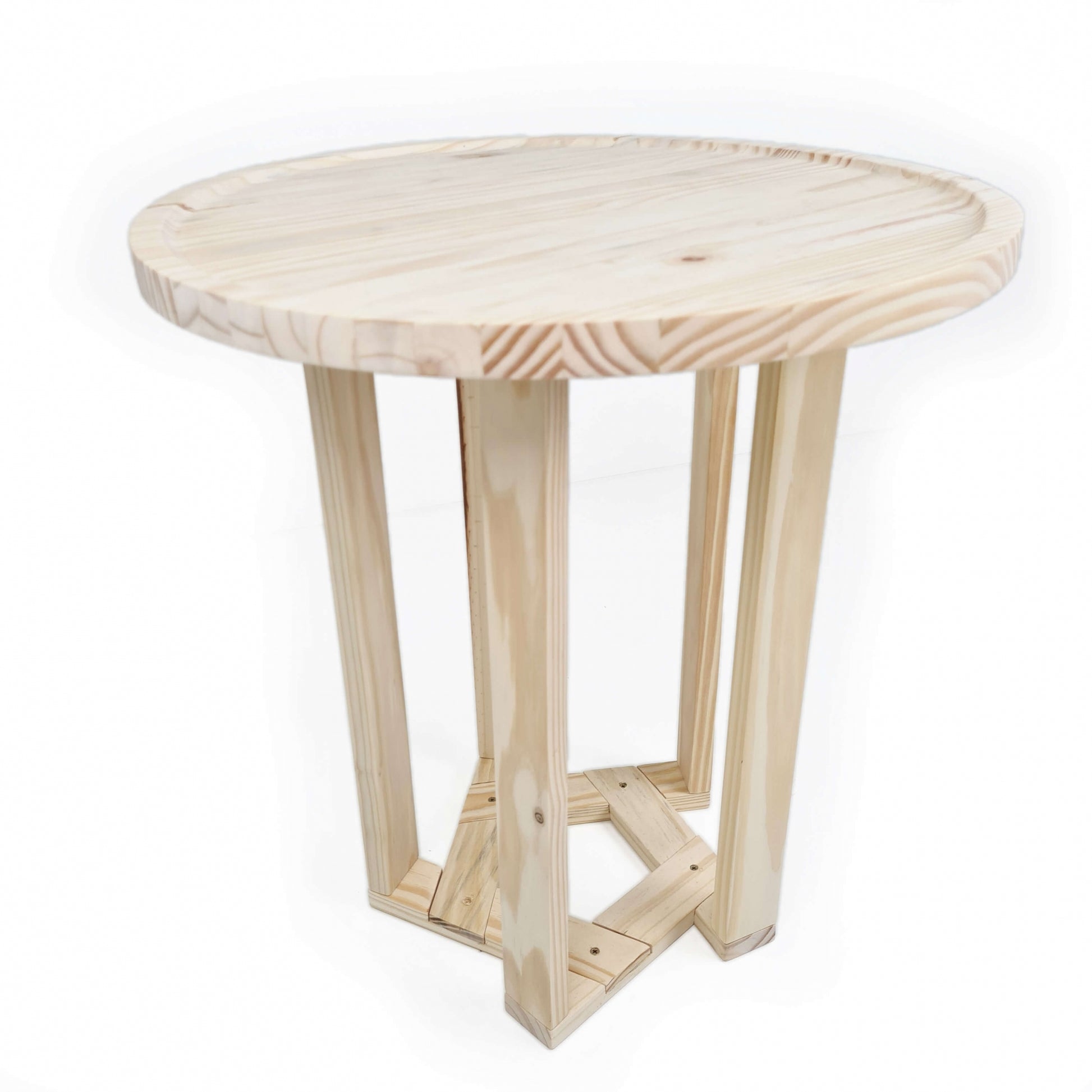 Mesa Lateral Design Redonda Madeira Pinus