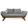 Sofá Japão Futon Acquablock Madeira Cor Imbuia - Cinza Linho