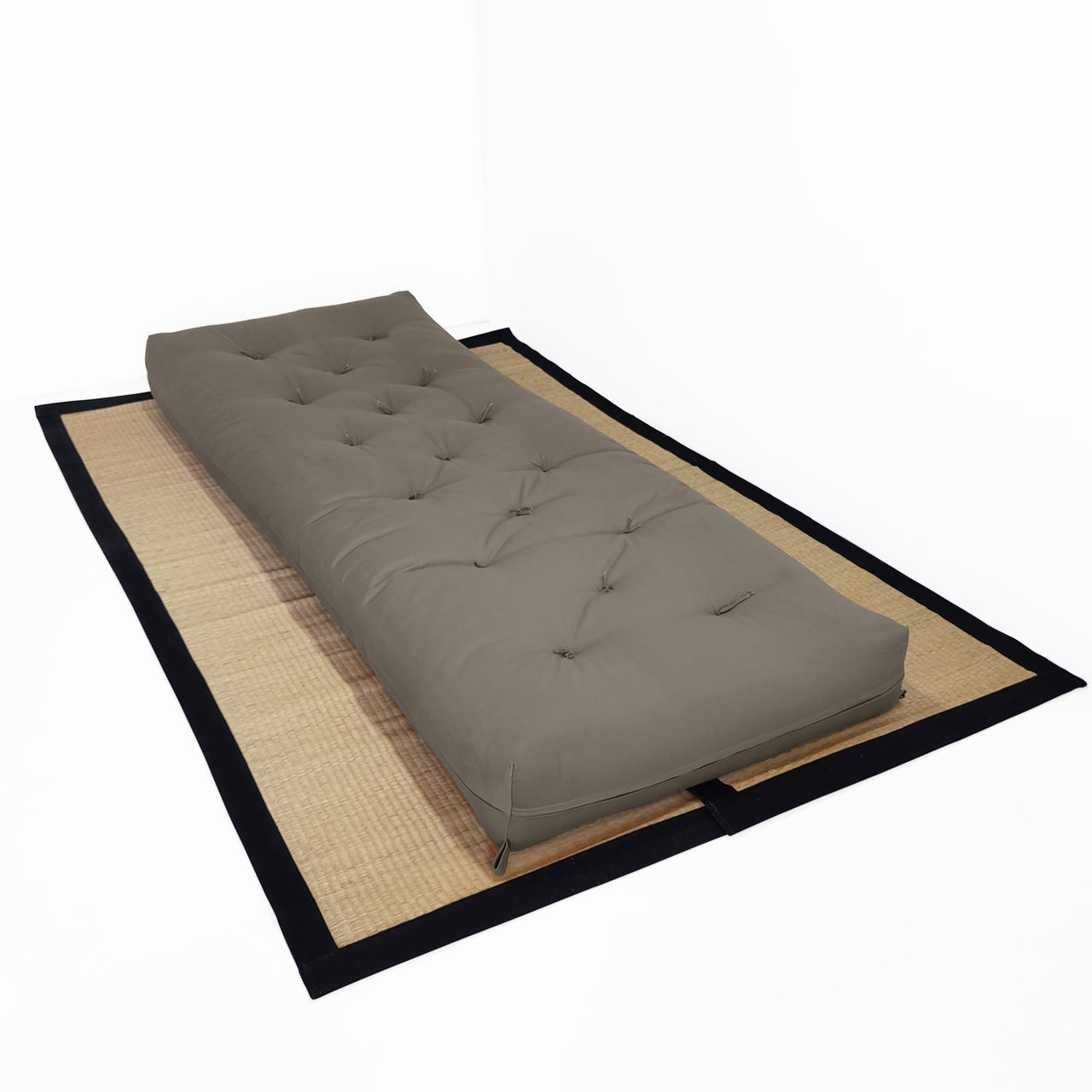 Futon Solteiro Oriental D28 Dobrável Cinza
