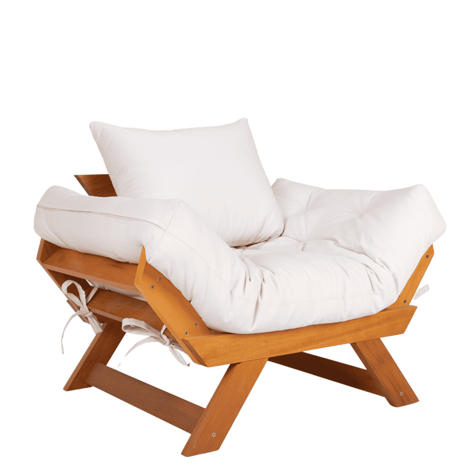 Poltrona Japão Acquablock Madeira Pinus Mel - Fendi