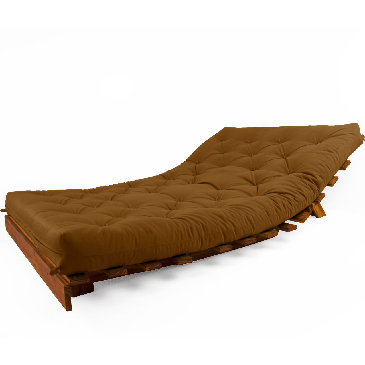 Sofá Cama Casal Futon Tokio D33 Madeira Maciça Cor Imbuia - Caramelo