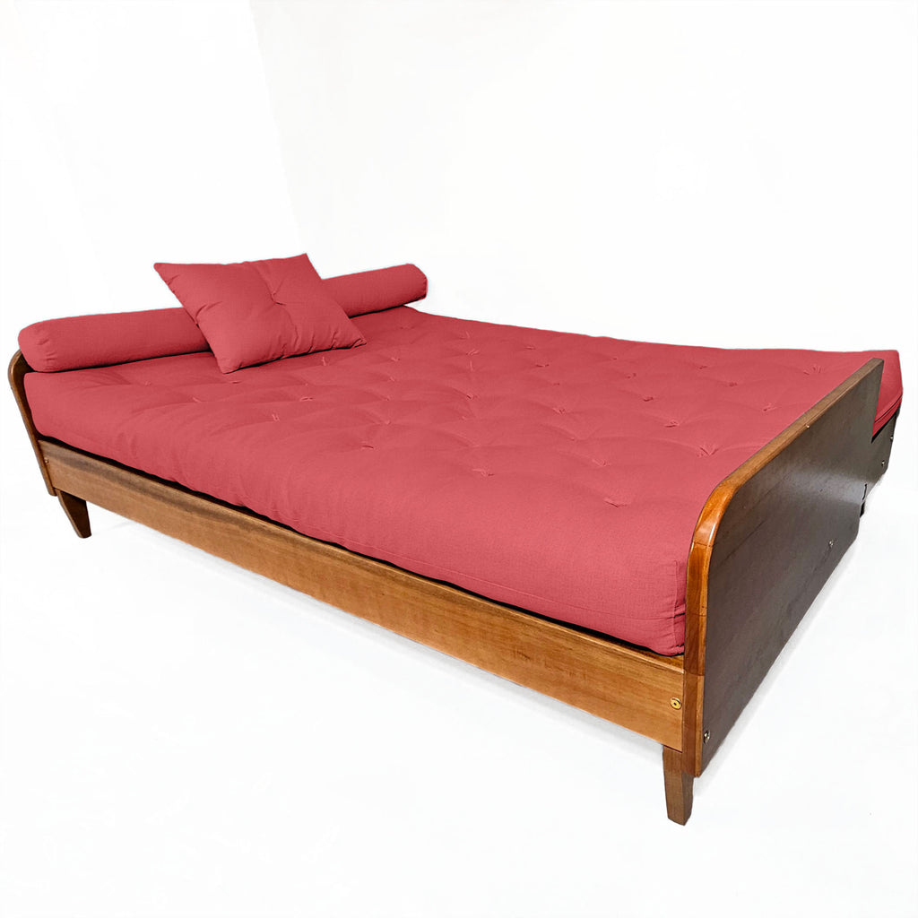 Sofá Cama Paris II Sarja em Madeira Maciça Cor Natural - Goiaba
