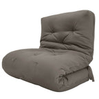 Futon Solteiro Oriental D28 Dobrável - Sarja Cinza