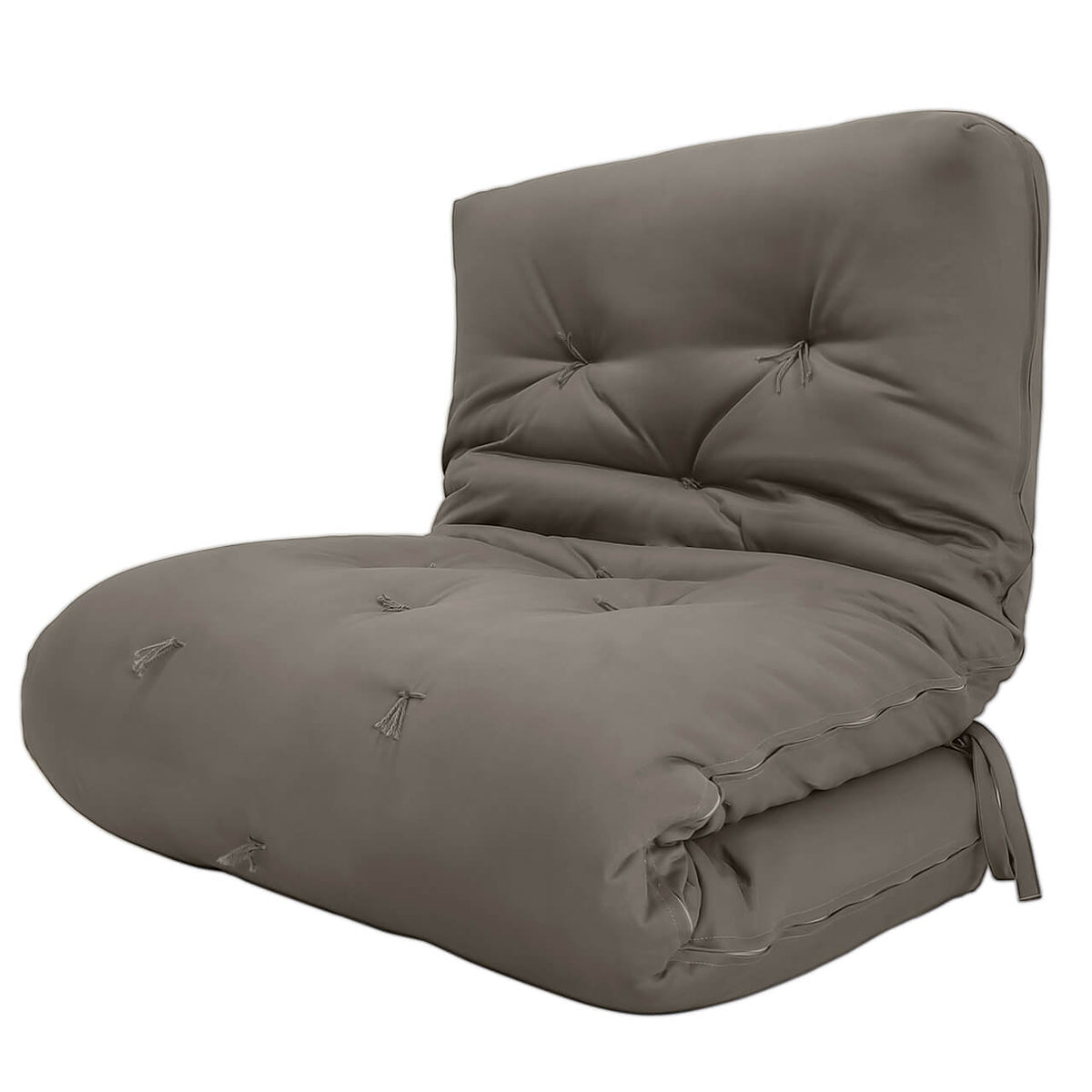 Futon Solteiro Oriental D28 Dobrável - Sarja Cinza