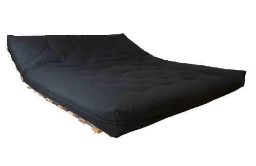 Sofa Cama Futon Oriental King Madeira Nobre Sarja Preto
