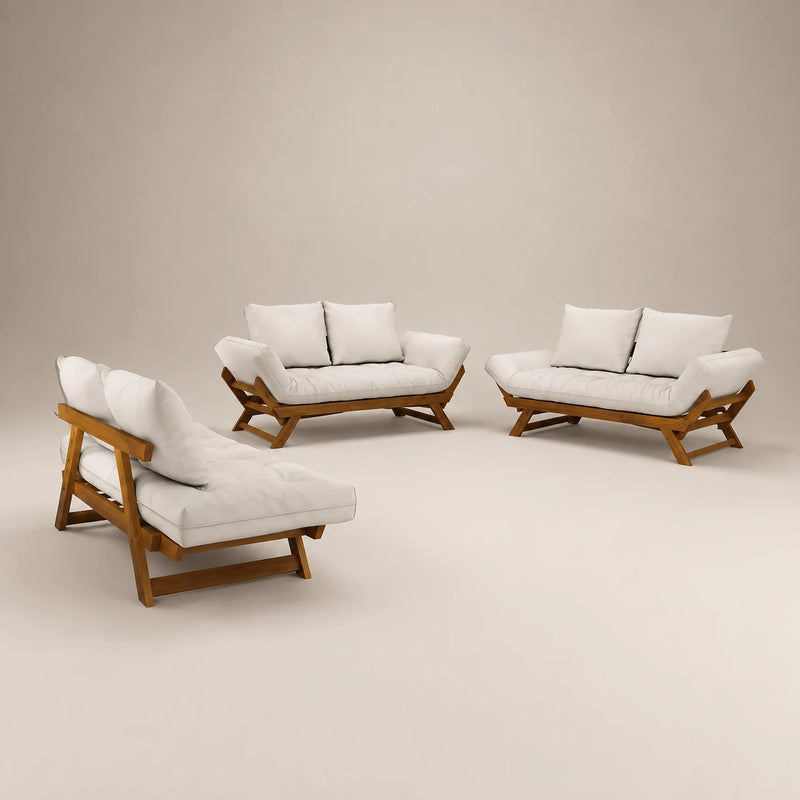 Kit Sofa Jap�o Decor III Branco Off Acquablock