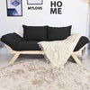 Sofá Japão Futon Sarja Madeira Sem Pintura - Preto