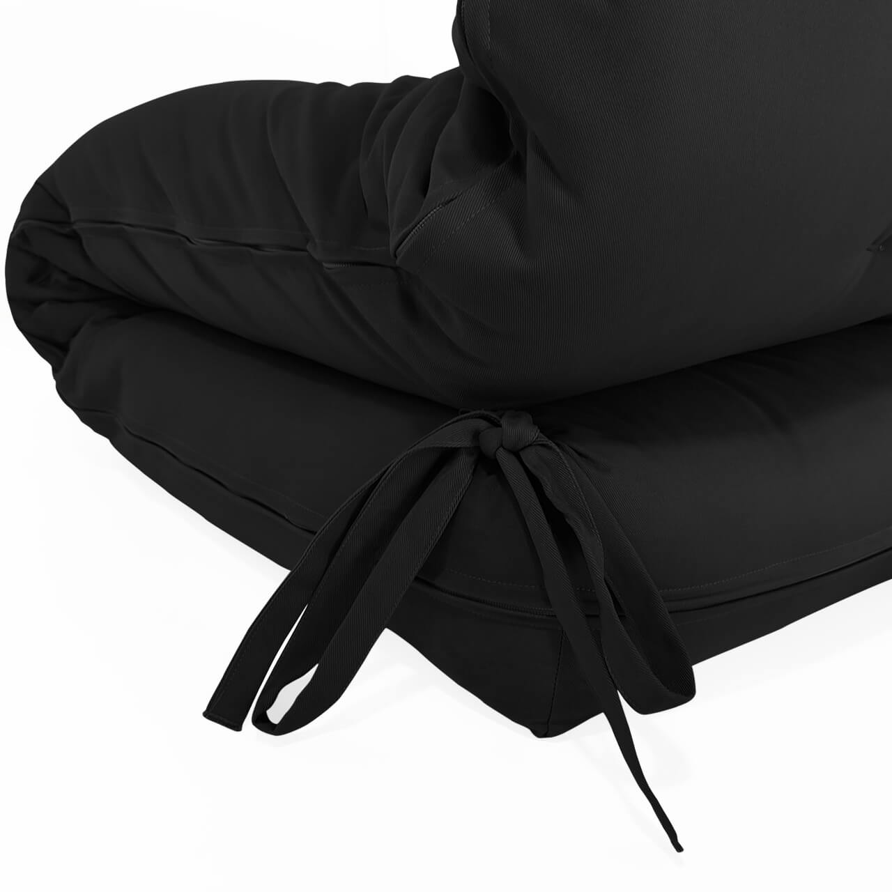 Futon Solteiro Oriental D28 Dobrável Preto