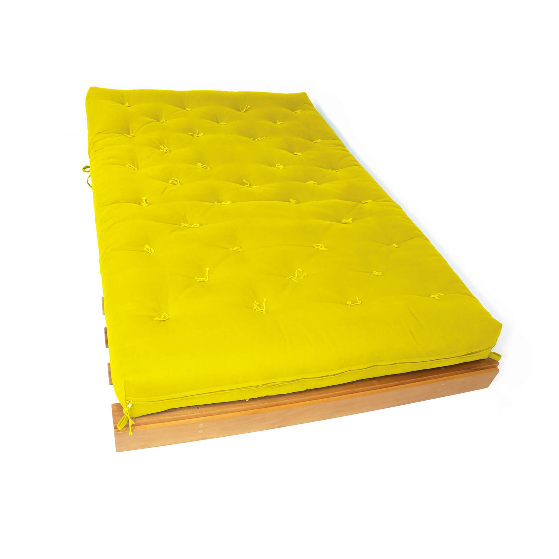 Sofá Cama Casal Futon Tokio Madeira Nobre Acquablock Amarelo