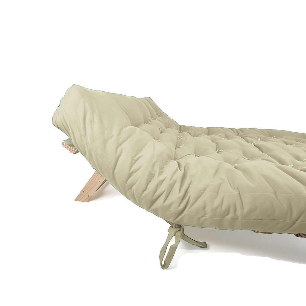 Sofa Cama Futon Oriental King Madeira Pinus Sarja Bege