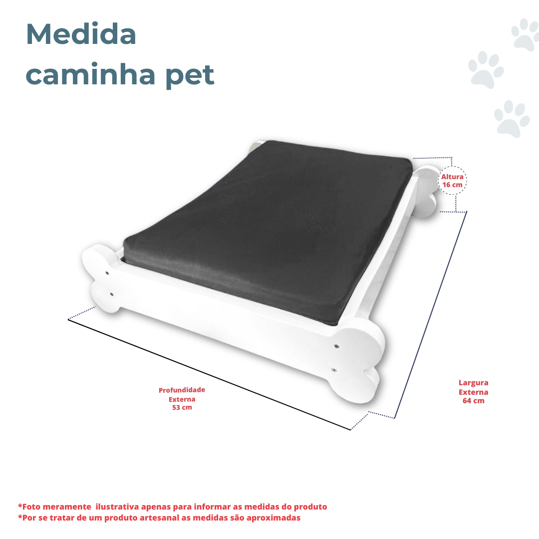 Cama Caminha Pet Impermeável Madeira Maciça - Cinza