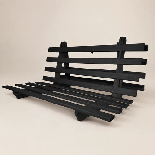 Base Futon Casal Oriental Madeira Nobre Cor Preta