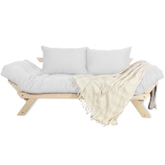 Sofá Japão Futon Acquablock Madeira Sem Pintura - Branco Off