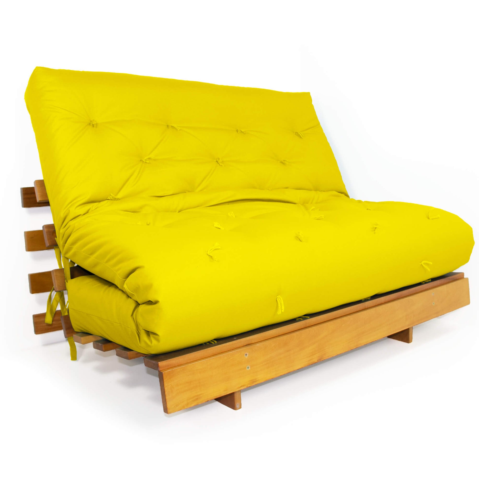 Sofá Cama Casal Futon Tokio Madeira Nobre Acquablock Amarelo