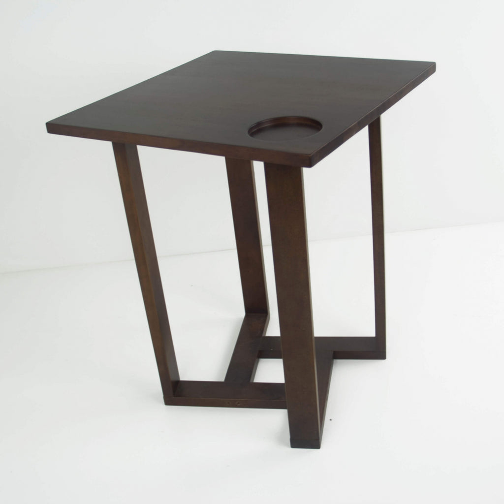 Mesa Lateral Design Quadrada Madeira Nobre Imbuia