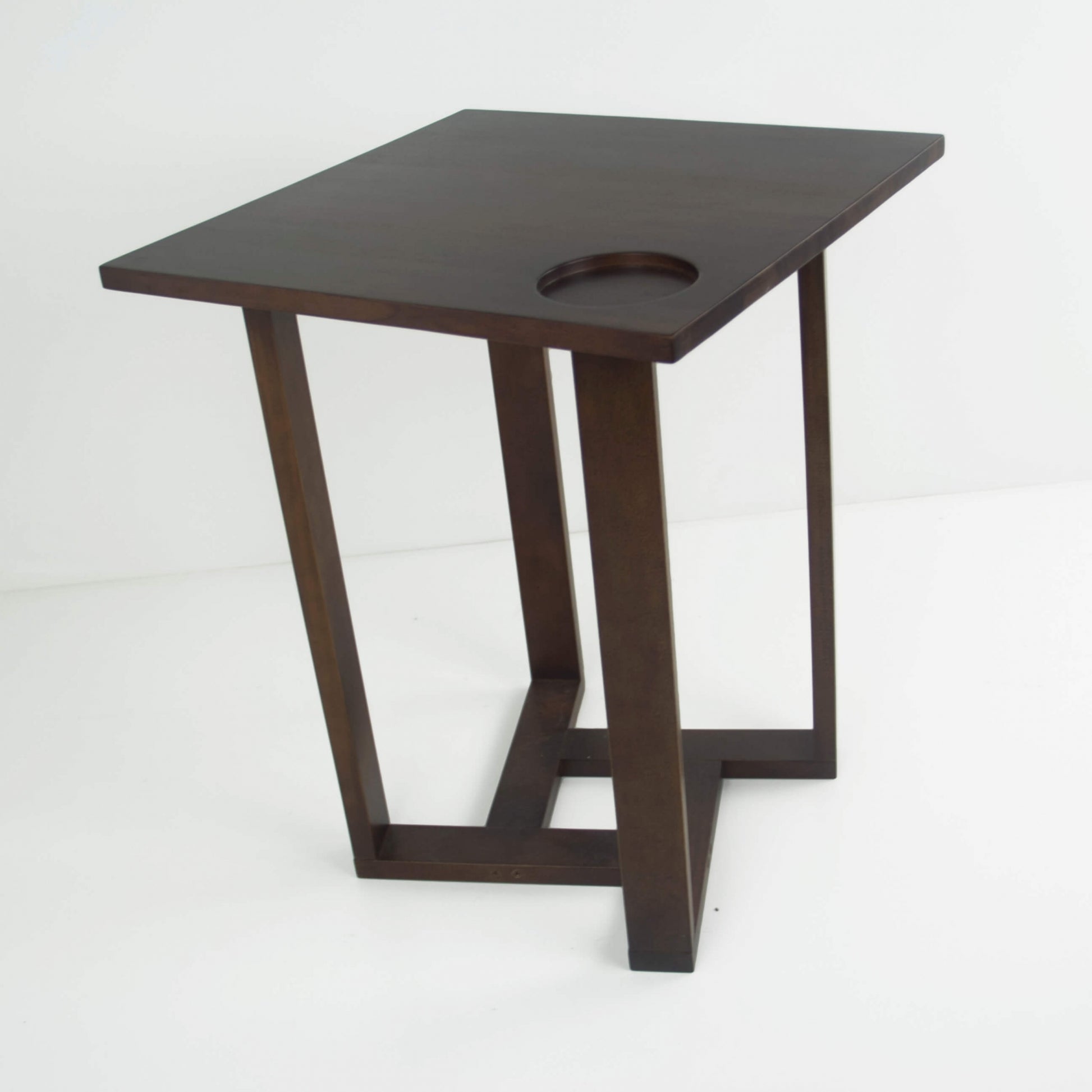 Mesa Lateral Design Quadrada Madeira Nobre Imbuia
